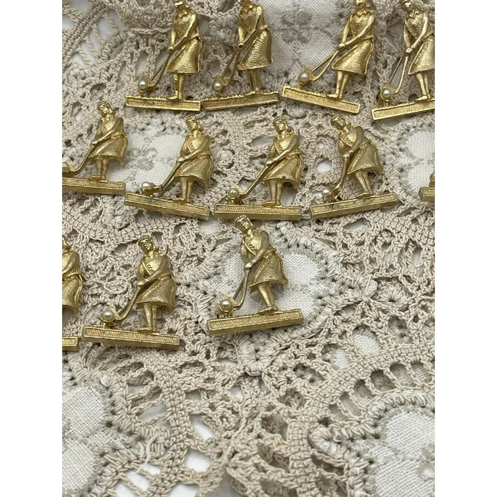 Vintage Retro Women's Golf Pin Vintage Gold Tone Wiesner Lot Of Pins Qty13‎